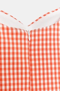 GINGHAM VOLUMINOUS MINI DRESS