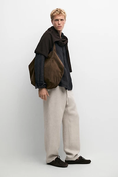 Pantalon structuré 100 % lin total look
