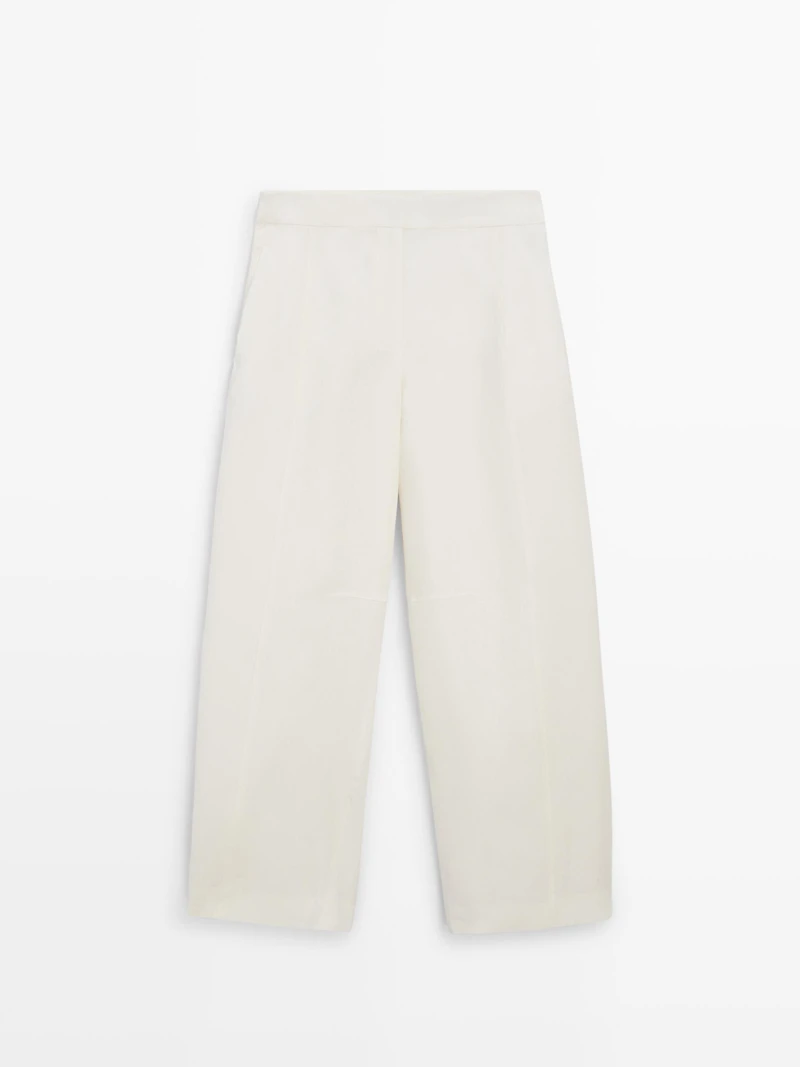 Linen barrel fit pants
