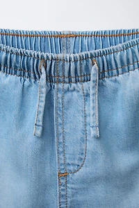 DENIM SHORTS WITH ELASTIC WAIST