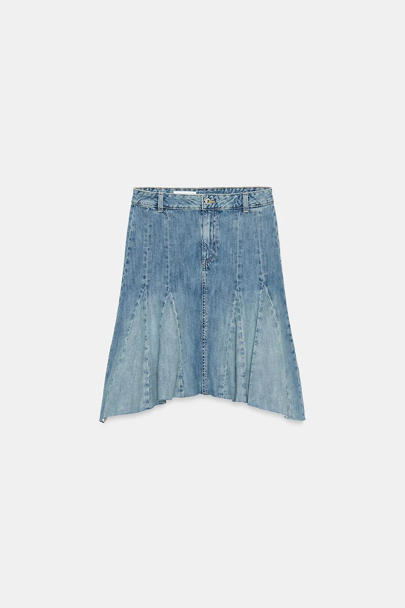 TRF DENIM GODET SKIRT