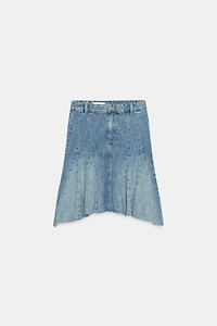 TRF DENIM GODET SKIRT