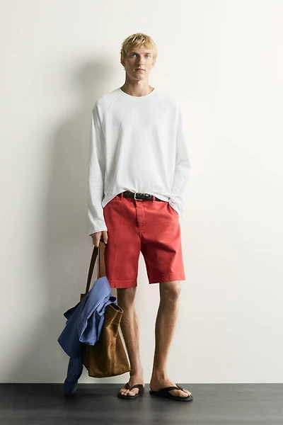 T-SHIRT COLOR BLOCK EN COTON ET LIN