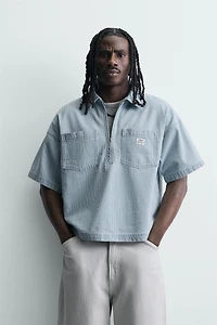 WASHED STRIPED BOXY FIT POLO
