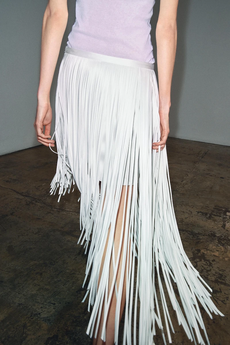 ZW COLLECTION ASYMMETRIC FRINGE SKIRT