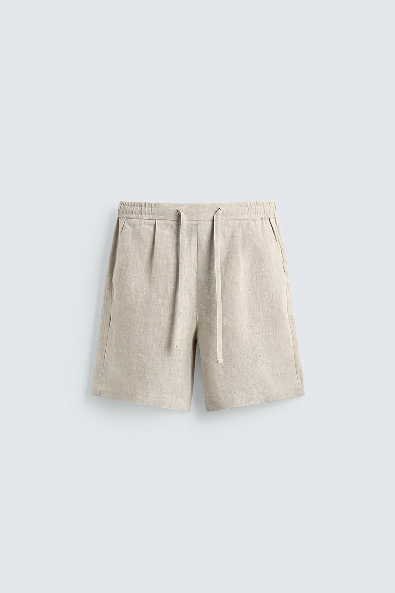 SHORT RELAXED FIT 100% LIN