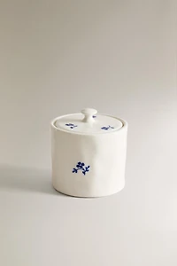PORCELAIN SUGAR BOWL WITH FLORAL DETAIL