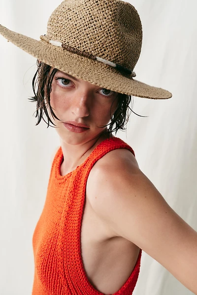 CHAPEAU EN PAPIER TRESSÉ À LACET