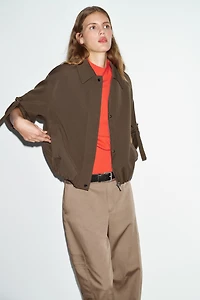 TABBED SLEEVE BOMBER JACKET