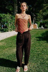 LINEN BARREL PANTS