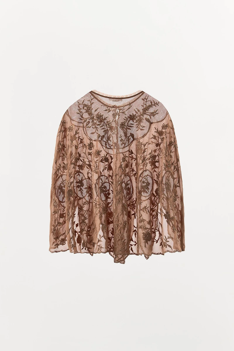 LIMITED EDITION GEORGETTE EMBROIDERED LAYER TOP