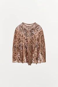 LIMITED EDITION GEORGETTE EMBROIDERED LAYER TOP