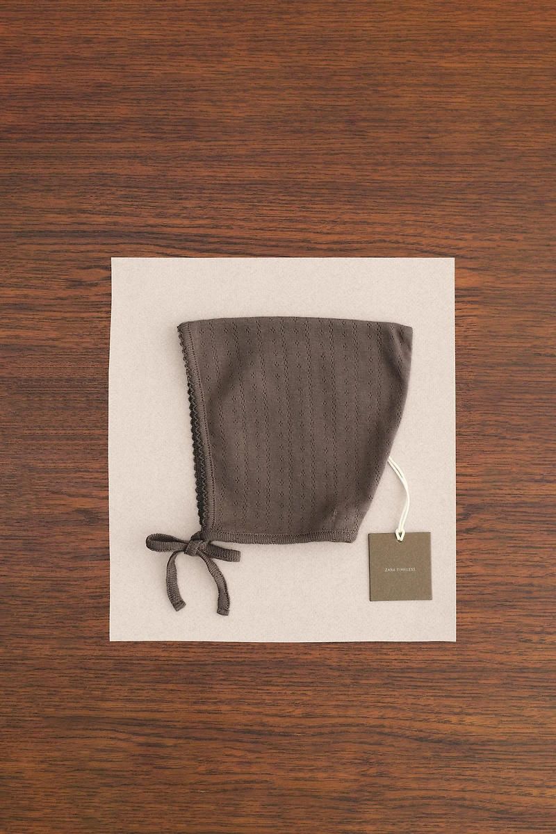 ZARA TIMELESS - BONNET EN MAILLE POINTELLE
