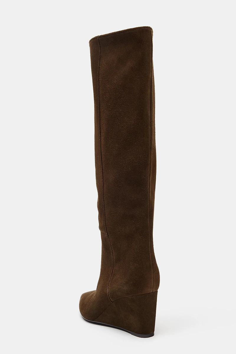 SUEDE WEDGE BOOT