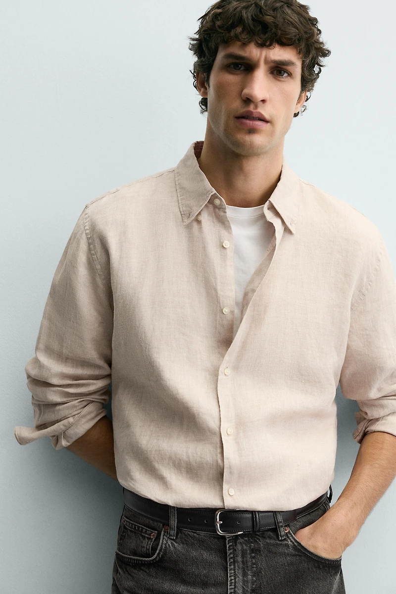 REGULAR FIT 100% LINEN SHIRT