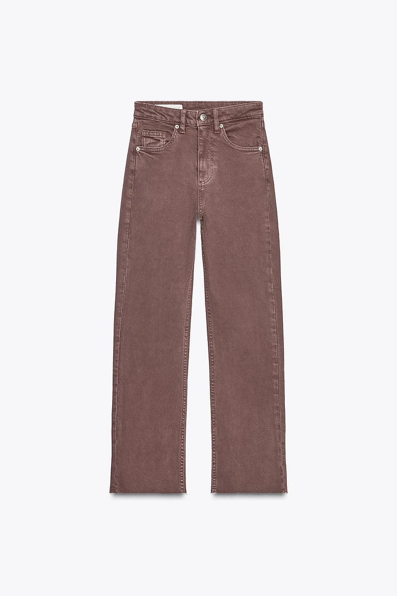 TRF HIGH-WAISTED CROPPED FLARE JEANS