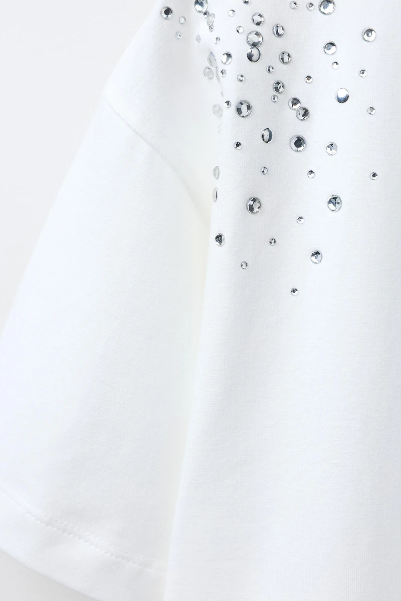 RHINESTONE BOXY FIT T-SHIRT