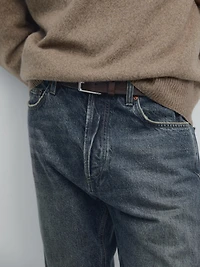 Crew neck melange knit sweater