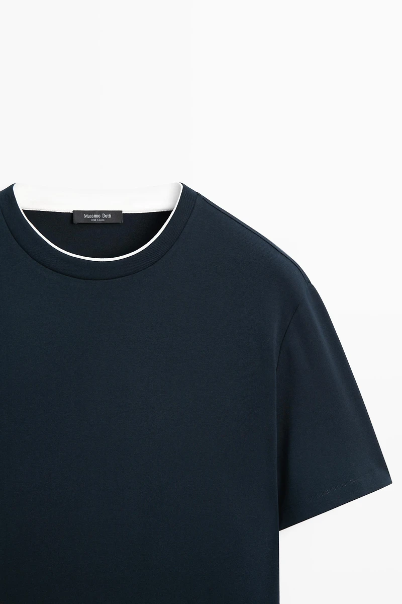 T-shirt double col 100 % coton