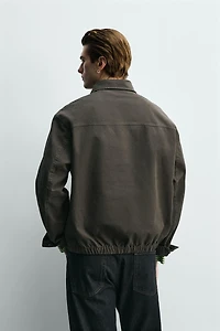 WASHED COTTON POLO OVERSHIRT