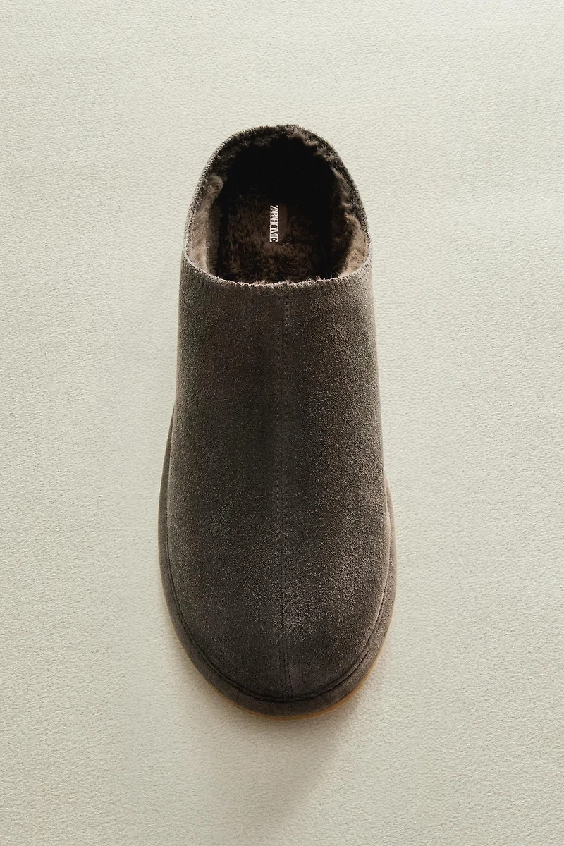 WARM LEATHER MULES