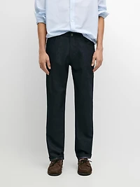 Cotton and linen five-pocket trousers