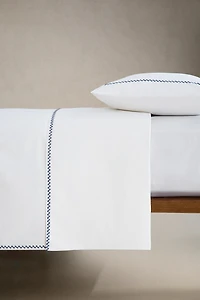 GEOMETRIC EMBROIDERED BORDER DUVET COVER