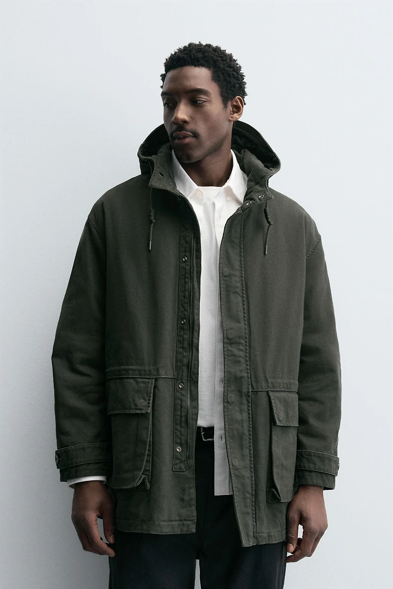 RELAXED FIT WASHED PARKA