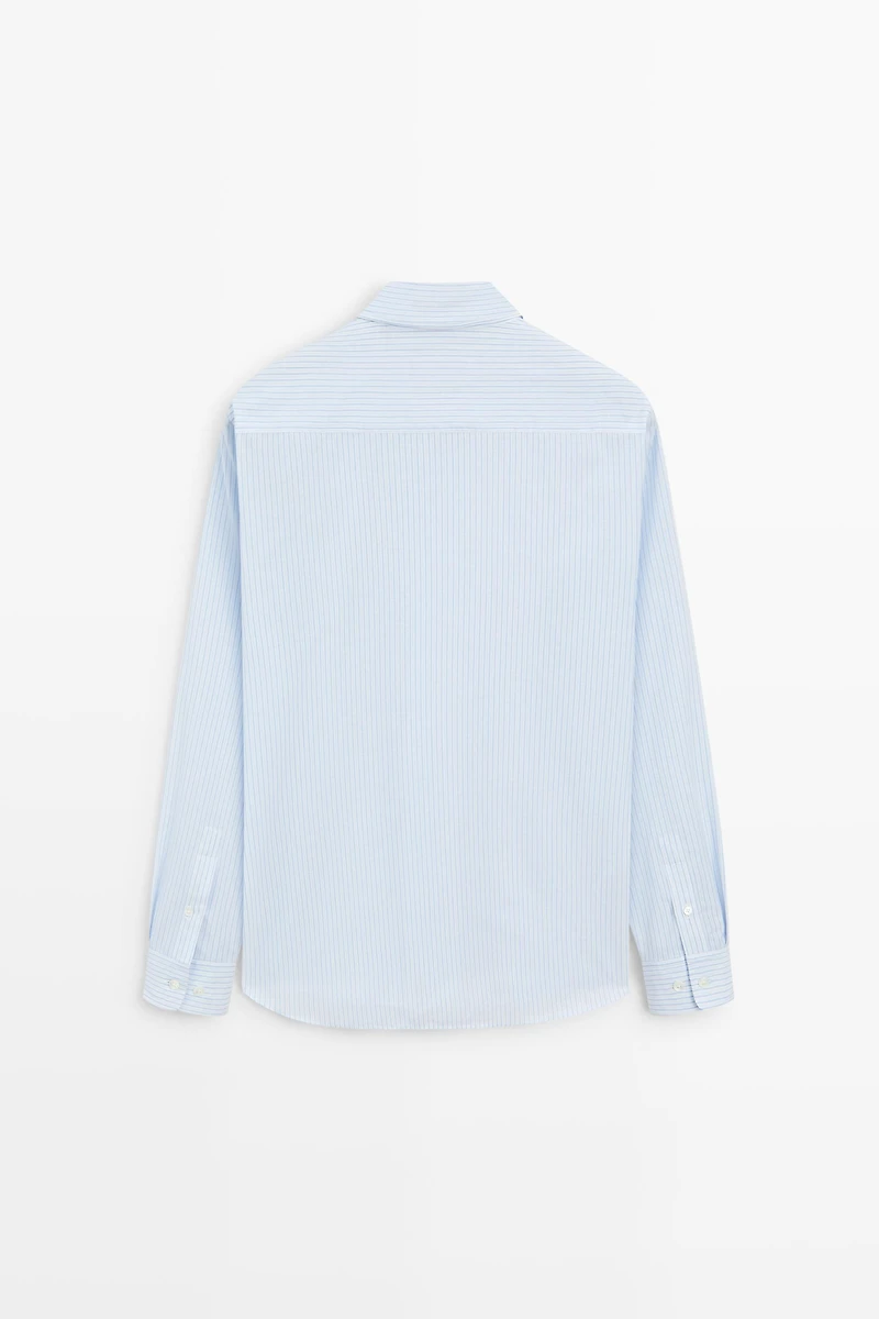 100% cotton regular fit striped shirt