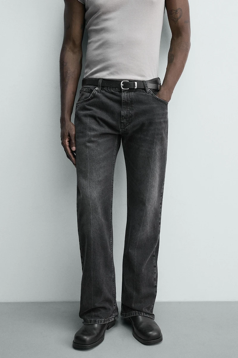 STRAIGHT FIT BOOTCUT SLIT JEANS