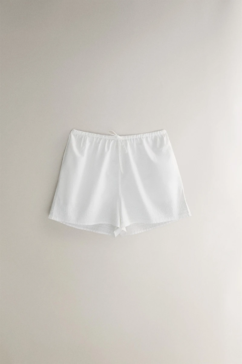 SHORT COTON BRODERIES