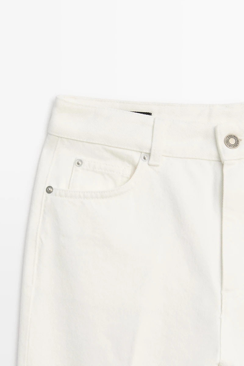 Mid-waist cropped flare fit jeans