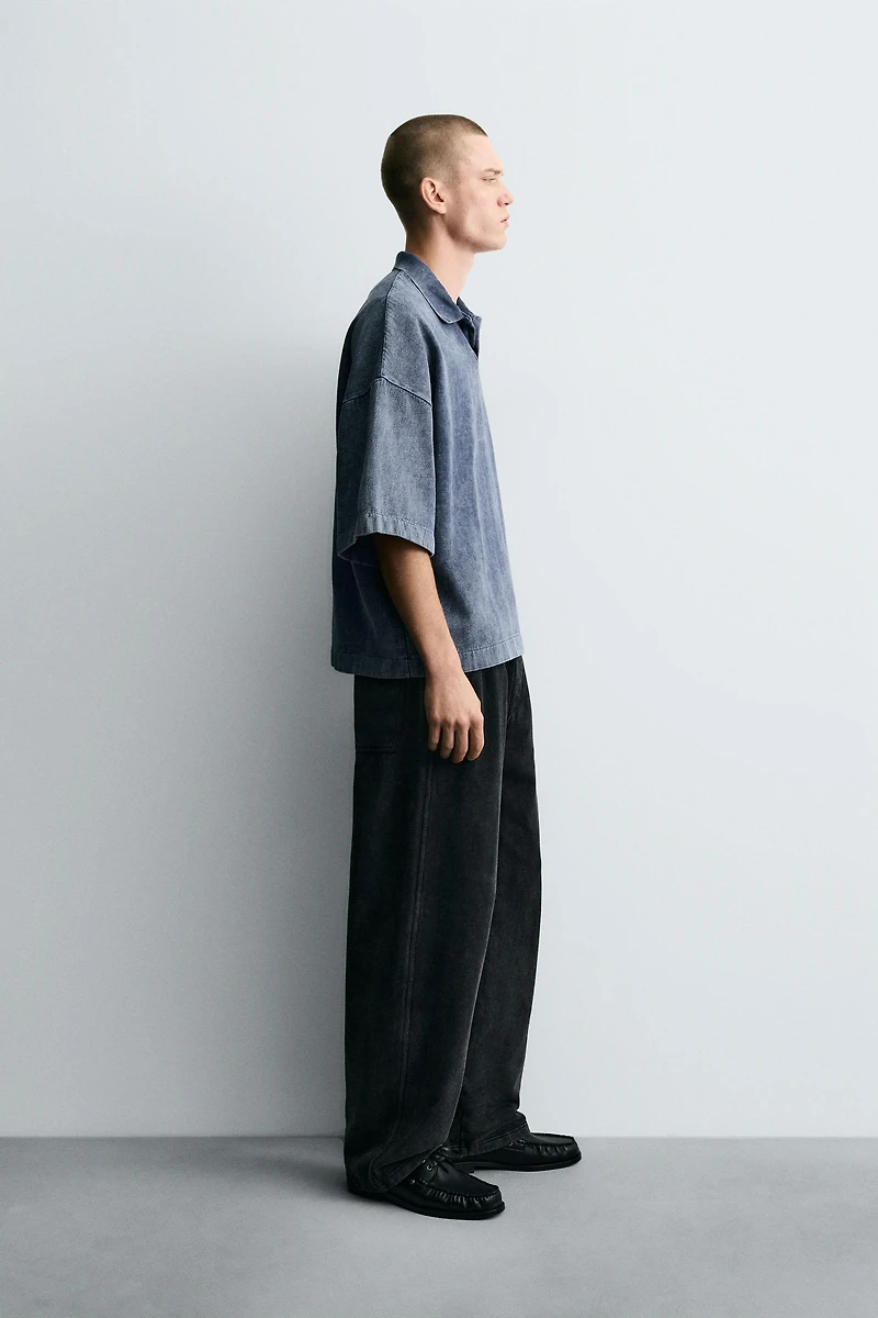 WASHED TEXTURED POLO