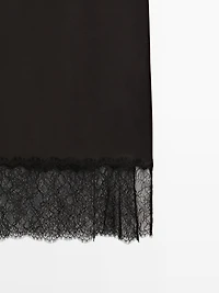 Jupe midi nuisette à dentelle