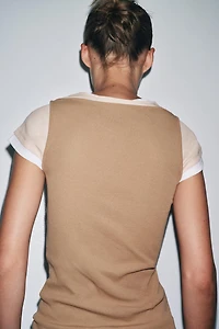 T-SHIRT SUPERPOSITION CONTRASTE