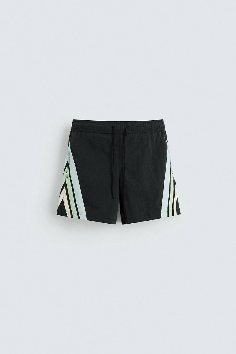 MAILLOT DE BAIN MOYEN BANDES CONTRASTÉES