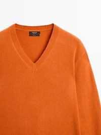 V-neck knit sweater