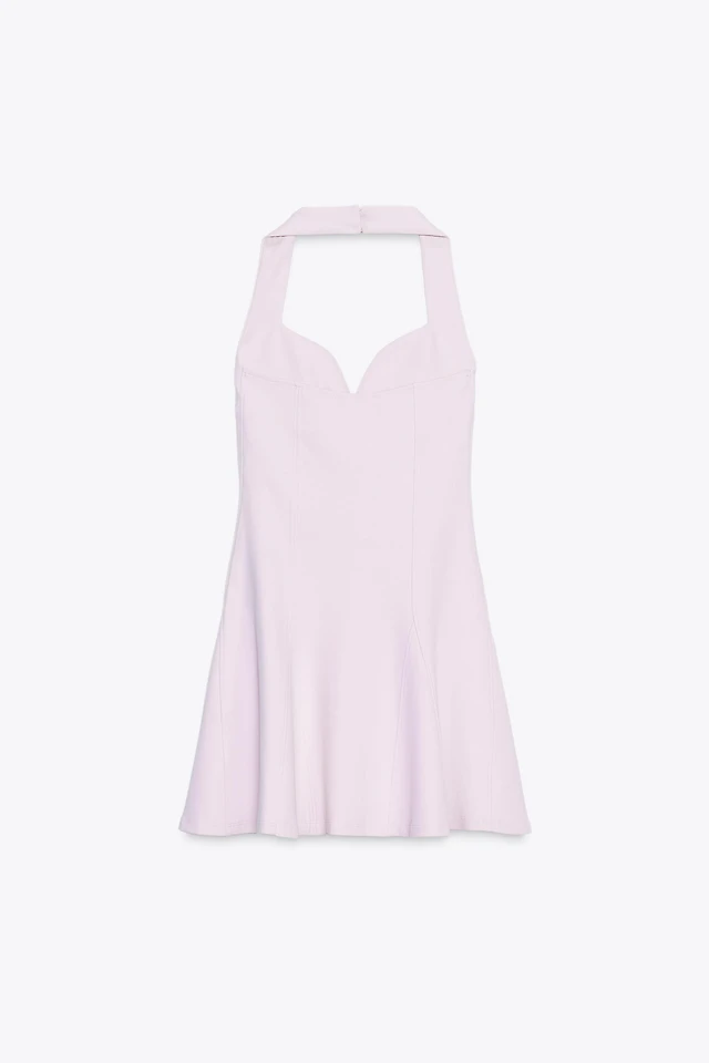 zara pink halter dress Donna Karan Women's Sleeveless Midi Halter Dress in Black main image 1