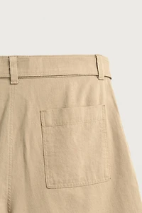BELTED RELAXED FIT SHORTS