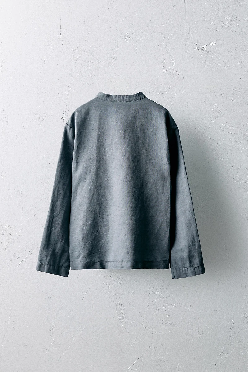 AGES 6-10/ LIMITED EDITION LINEN PLEATED SHIRT