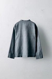 AGES 6-10/ LIMITED EDITION LINEN PLEATED SHIRT