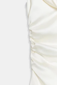 DRAPED SATIN MINI DRESS