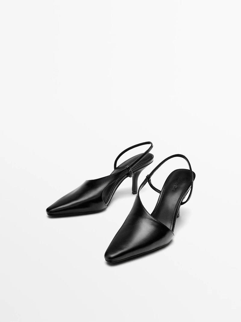 Asymmetric high-heel shoes