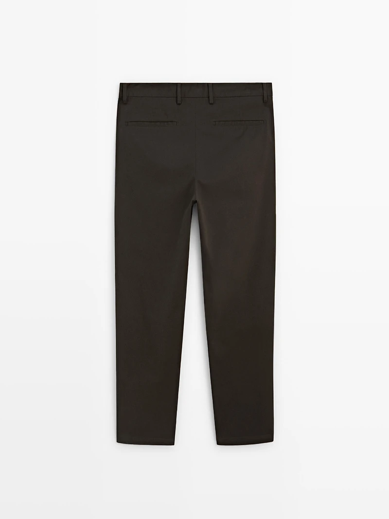 100% cotton slim fit trousers