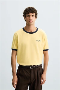 WASHED RIB EMBROIDERED T-SHIRT