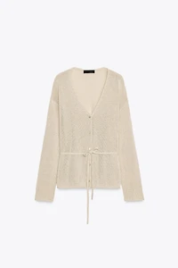 GILET EN MAILLE AVEC LIN
