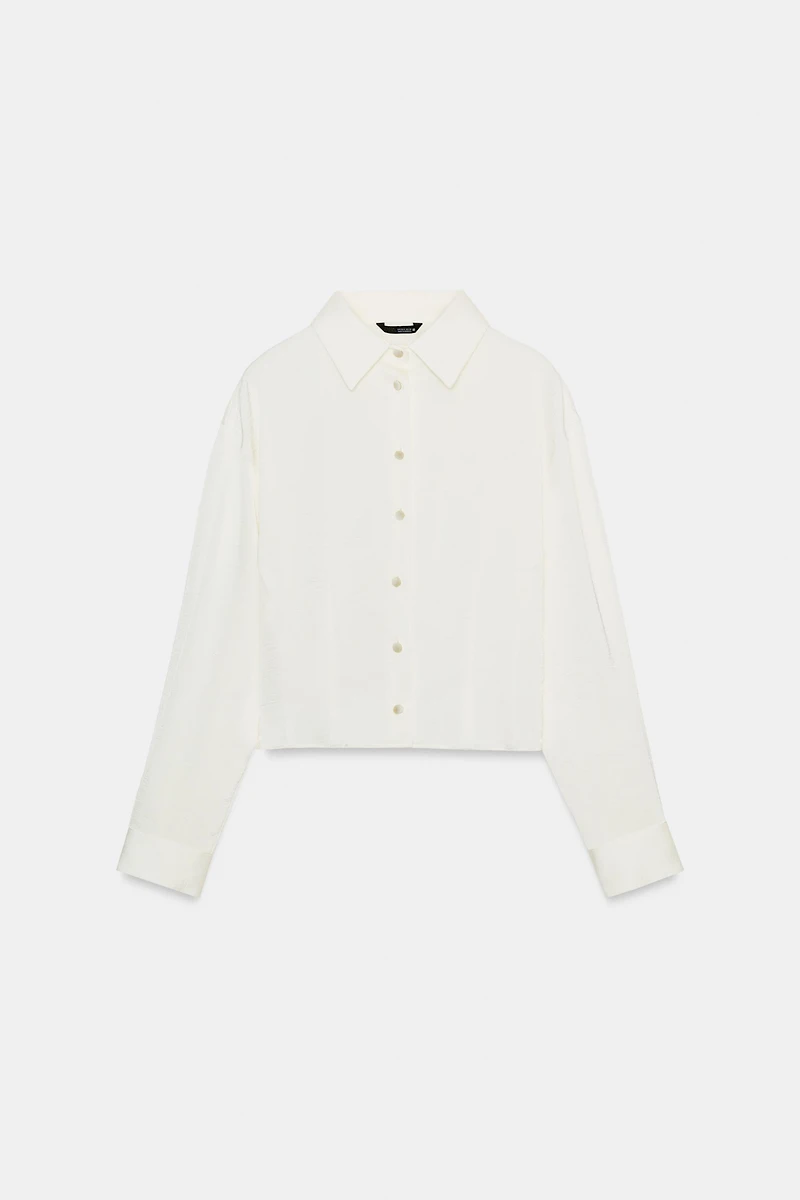 SATIN EFFECT FITTED WAIST SHIRT