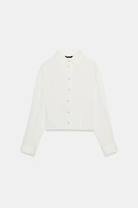 SATIN EFFECT FITTED WAIST SHIRT