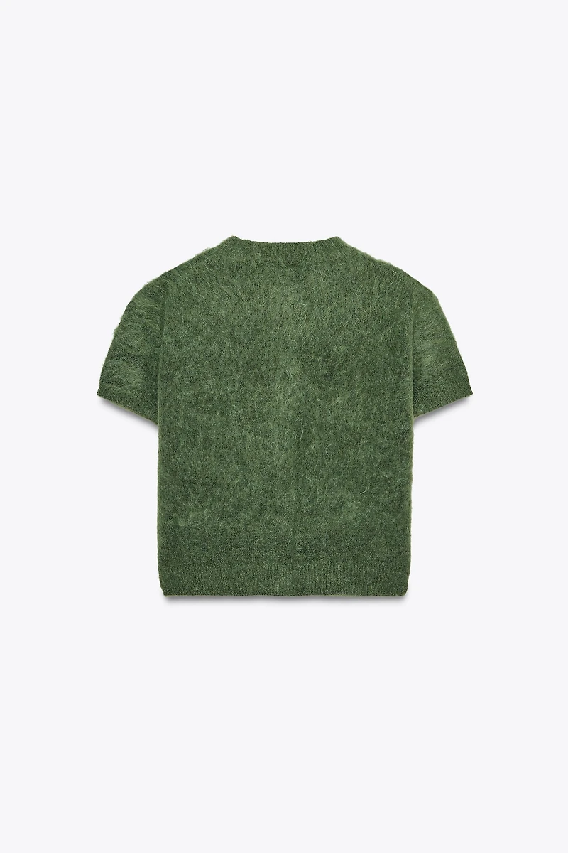 SHORT SLEEVE KNIT CARDIGAN