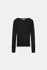 RIBBED LONG-SLEEVE T-SHIRT